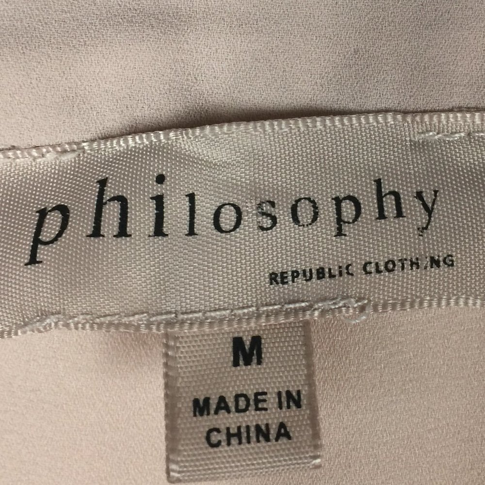 Philosophy Medium Split Neck Rolled Sleeve Blouse - image 2